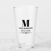 Trauzeuge Monogram Wedding Trauzeuge Beer Glas (Vorderseite)