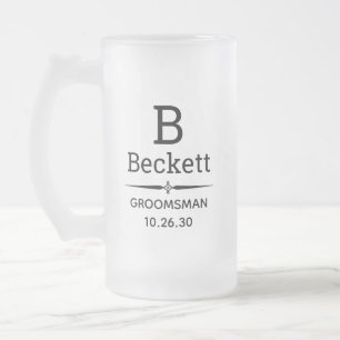 Trauzeuge Monogramm Mattglas Bierglas