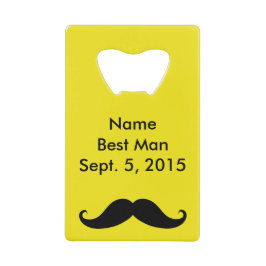 Trauzeuge Mustache & Anzug Kreditkarte Flaschenöff Kreditkartenflaschenöffner