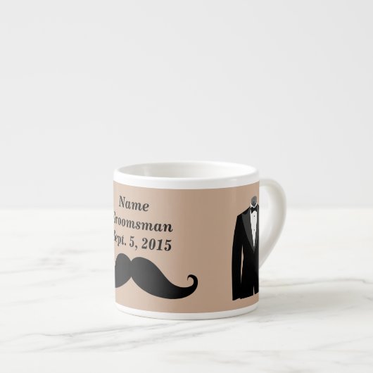 Trauzeuge Mustache, Top Hat und Anzug Espresso Tas Espressotasse (Vorderseite Rechts)