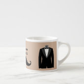 Trauzeuge Mustache, Top Hat und Anzug Espresso Tas Espressotasse (Rechts)