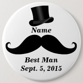 Trauzeuge Mustache und Top-Hat-Button-Back-Button Button