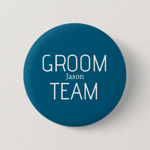 Trauzeuge, mutiger Bräutigam, Team, grau, blau, we Button