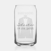 Trauzeuge Name Black Tuxedo Hochzeitdatum Dosenglas (Rückseite)
