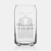 Trauzeuge Name Black Tuxedo Hochzeitdatum Dosenglas (Rückseite)