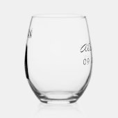 Trauzeuge Name Black Tuxedo Hochzeitdatum Weinglas Ohne Stiel (Links)