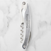 Trauzeuge Name Datum Faux-Metallstruktur Kellnermesser (Vorderseite)