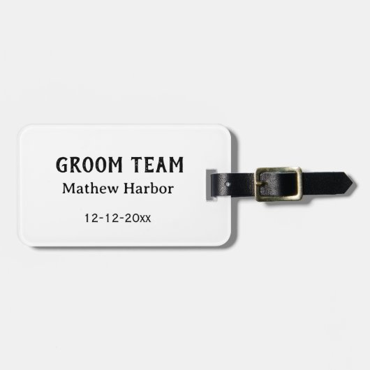 Trauzeuge Name Datum Junggesellenabschied Gepäckanhänger (Vorderseite horizontal)