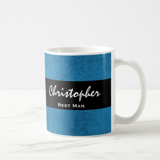 TRAUZEUGE Name-Kobalt-Blaugrunge-Damast Kaffeetasse (Rechts)