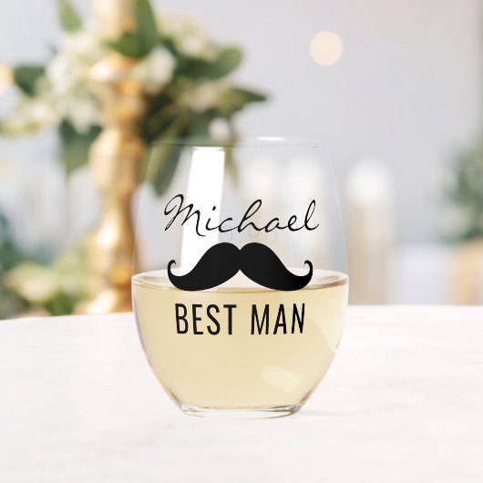 Trauzeuge Name Mustache Hochzeitdatum Weinglas Ohne Stiel (Insitu (Hochzeit))