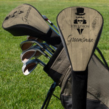 Trauzeuge Name Tuxedo Rustic Golf Head Cover
