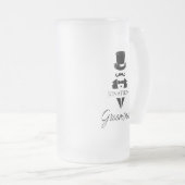 Trauzeuge Name Tuxedo Top Hat Mattglas Bierglas (VorderseiteRechts)