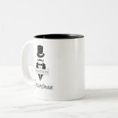 Trauzeuge Name Tuxedo Top Hat Zweifarbige Tasse (Vorderseite Links)