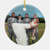 Trauzeuge Navy & Raspberry Vintag Peacock Keramikornament (Hinten)