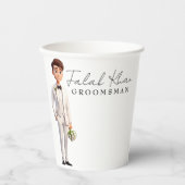 Trauzeuge Niedlicher Cartoon mit Skript Pappbecher (Vorderseite)