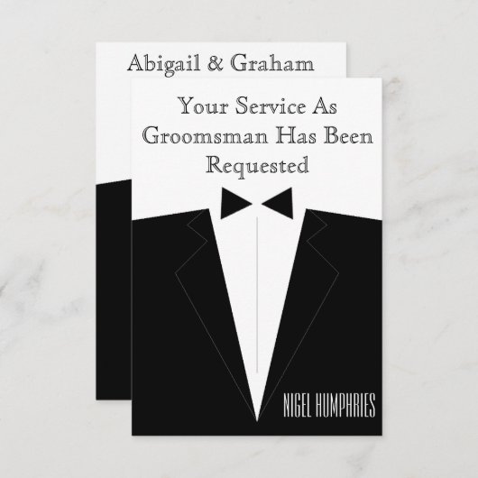 Trauzeuge oder Trauzeuge Einladung (Vorne/Hinten)