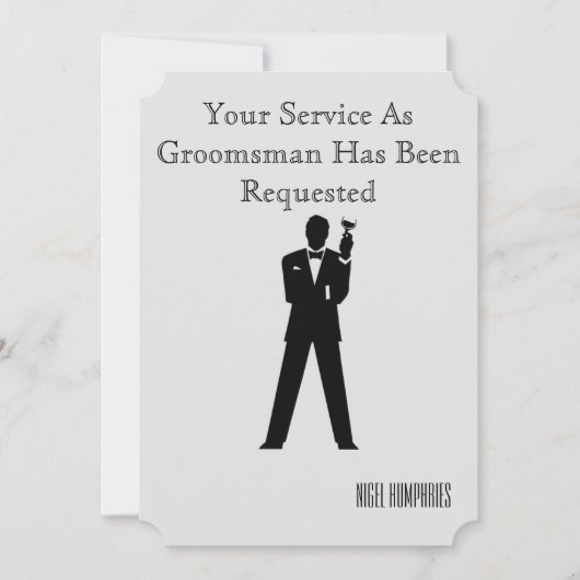 Trauzeuge oder Trauzeuge Einladung (Vorderseite)