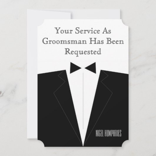 Trauzeuge oder Trauzeuge Einladung (Vorderseite)