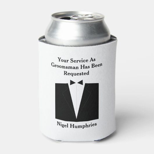 Trauzeuge oder Trauzeuge Einladung Dosenkühler (Kanne Vorderseite)