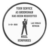 Trauzeuge-oder Trauzeuge-Hockey-Kobold laden ein Eishockey Puck (Vorderseite)