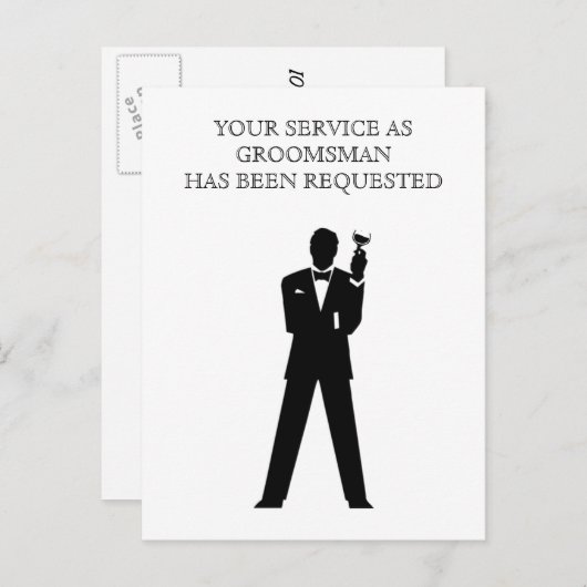 Trauzeuge oder Trauzeuge Postkarte Einladung (Vorne/Hinten)