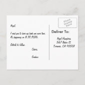 Trauzeuge oder Trauzeuge Postkarte Einladung (Rückseite)