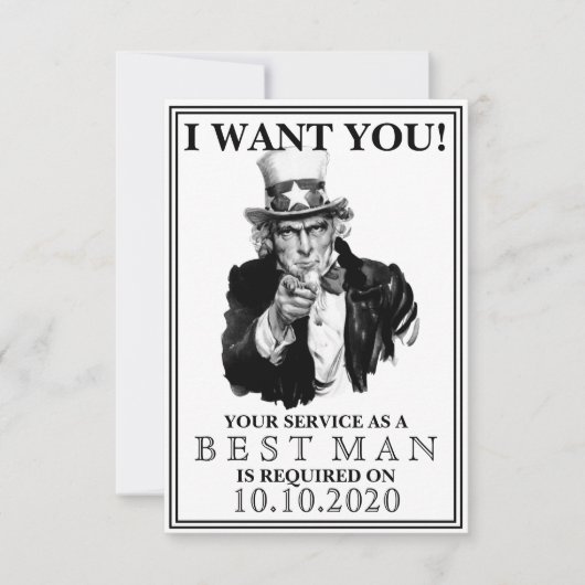 Trauzeuge oder Trauzeuge Vorschlag Einladung (Vorderseite)