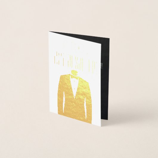 Trauzeuge oder Trauzeuge Vorschlag Einladung Gold (Vorderseite)