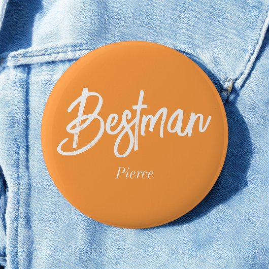 Trauzeuge Orange Weiße Hochzeits Knöpfe Button