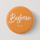 Trauzeuge Orange Weiße Hochzeits Knöpfe Button (Vorderseite)