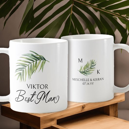 Trauzeuge Palm Leaf Wedding Party Geschenk Kaffeetasse