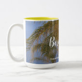 Trauzeuge Palm Trees Personalisierte Mugs Zweifarbige Tasse (Links)