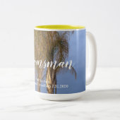 Trauzeuge Palm Trees Personalisierte Mugs Zweifarbige Tasse (VorderseiteRechts)