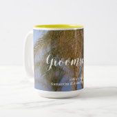 Trauzeuge Palm Trees Personalisierte Mugs Zweifarbige Tasse (Vorderseite Links)
