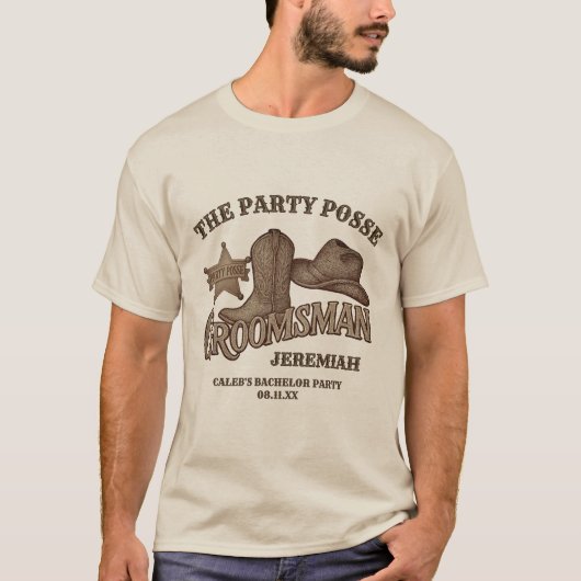 Trauzeuge Party Posse Cowboy Bachelor Party T-Shirt (Vorderseite)
