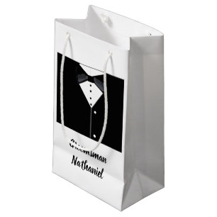 Trauzeuge Personalisiert Black Tuxedo Kleine Gesch Geschenktüte