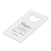 Trauzeuge Personalisiert Geldbeutel Flaschenöffner (Rückseite Schrägansicht)