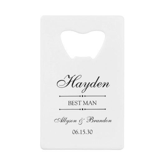 Trauzeuge Personalisiert Geldbeutel Flaschenöffner (Vorderseite)