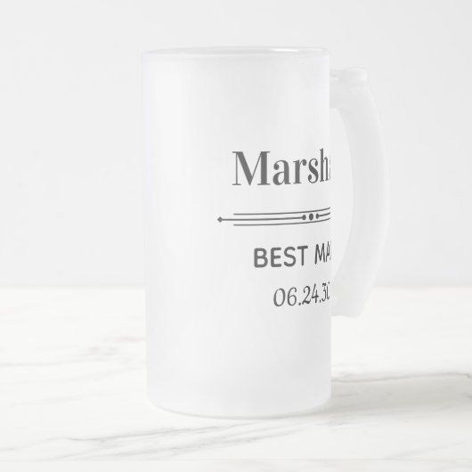 Trauzeuge Personalisiert Mattglas Bierglas (VorderseiteRechts)