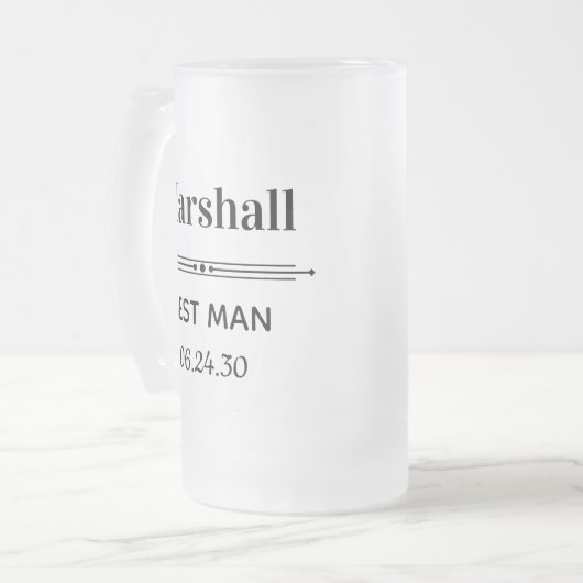 Trauzeuge Personalisiert Mattglas Bierglas (Vorderseite Links)
