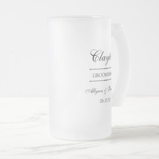 Trauzeuge Personalisiert Mattglas Bierglas (VorderseiteRechts)