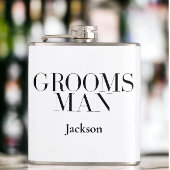 Trauzeuge Personalisiert White Black Moderner Einf Flachmann