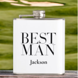 Trauzeuge Personalisiert White Black Moderner Einf Flachmann