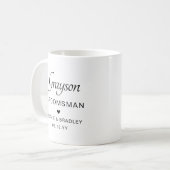 Trauzeuge Personalisierter Name Hochzeitsfeier Kaffeetasse (Vorderseite Links)