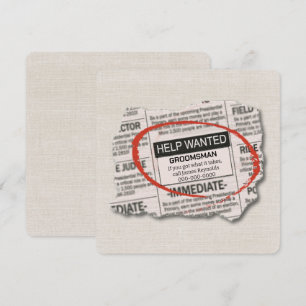 Trauzeuge Request Newspaper Ad Card Karte