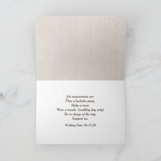 Trauzeuge Request Woll Ad Karte (Innenseite)