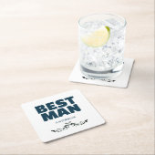 Trauzeuge Rustic Black Wedding Monogram Mason Jar Rechteckiger Pappuntersetzer (Vor Ort)