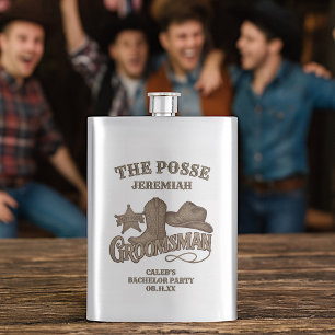 Trauzeuge Rustic Cowboy Posse Bachelor Party Flachmann