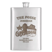 Trauzeuge Rustic Cowboy Posse Bachelor Party Flachmann (Vorderseite)