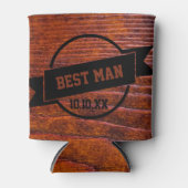 Trauzeuge Rustic Wedding Wood Grain Foto Dosenkühler (Vorderseite)